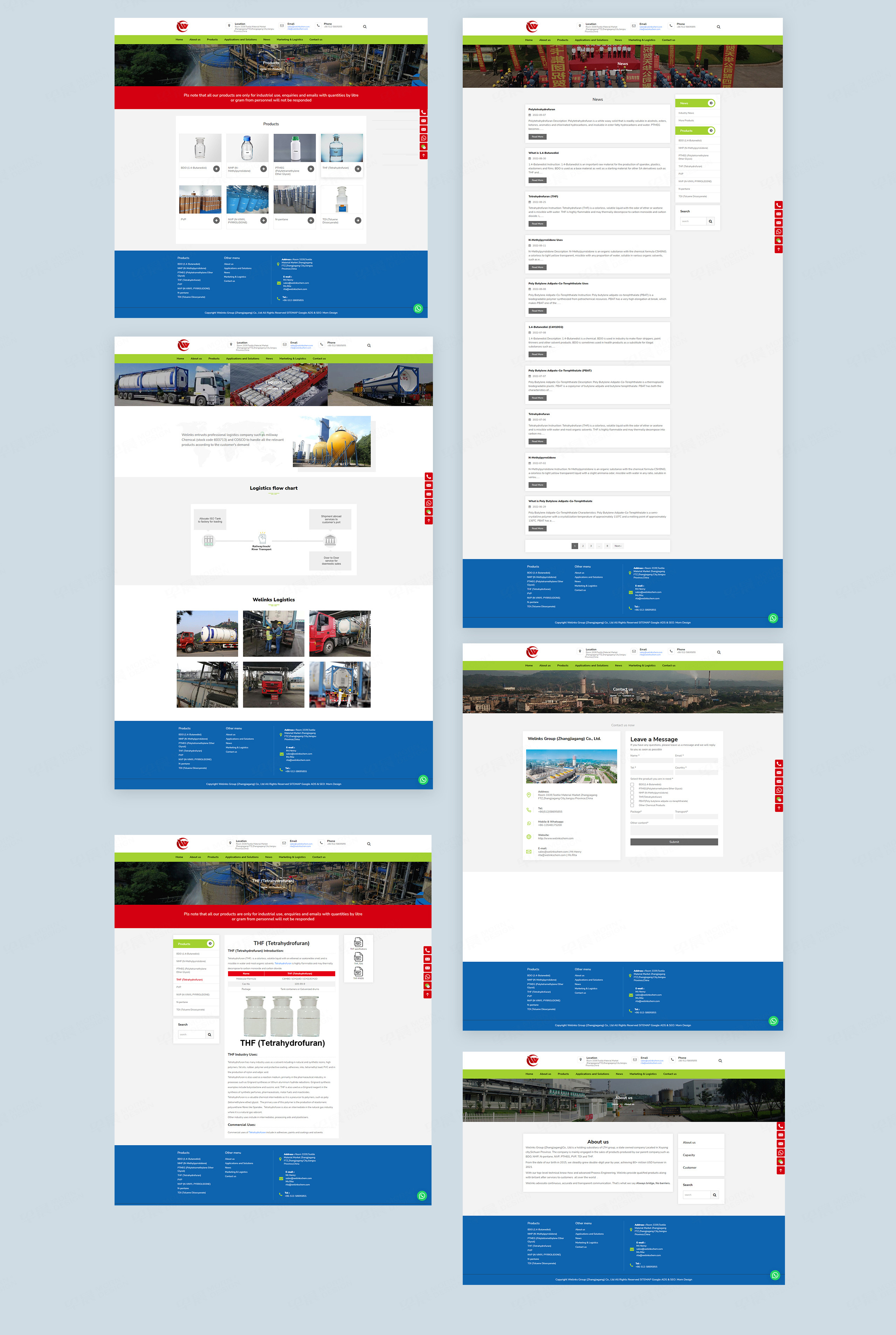 外贸网站设计,外贸独立站设计,化工网站设计,维尼克斯化工外贸站设计,制作,公司,Welinks