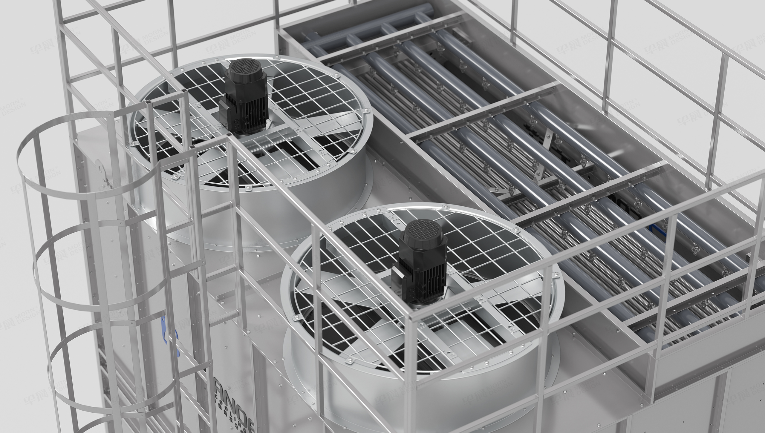 方诺,冷却塔工业三维图,三维渲染制作,三维图,制作,公司