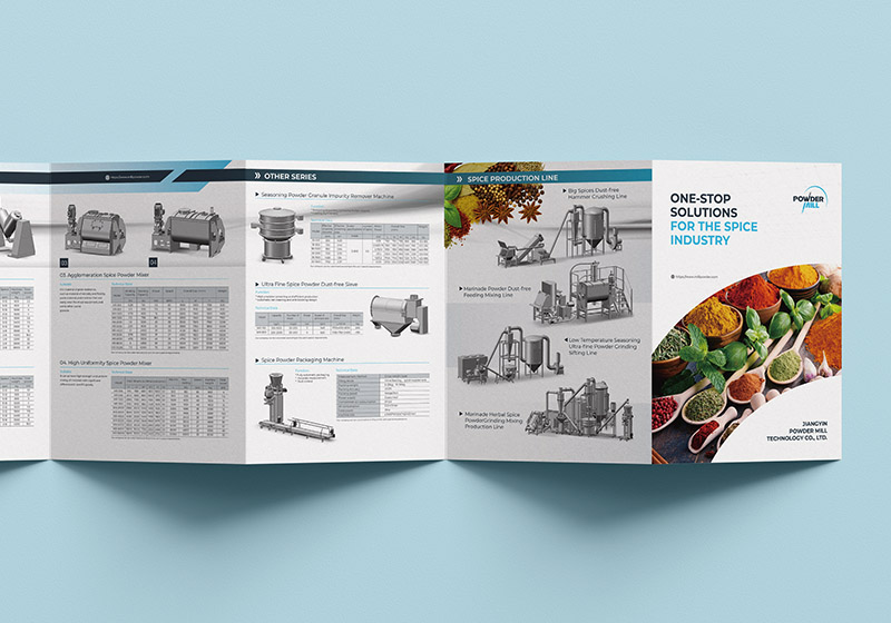 米尔Powder Mill香料破碎磨粉机宣传五折页设计