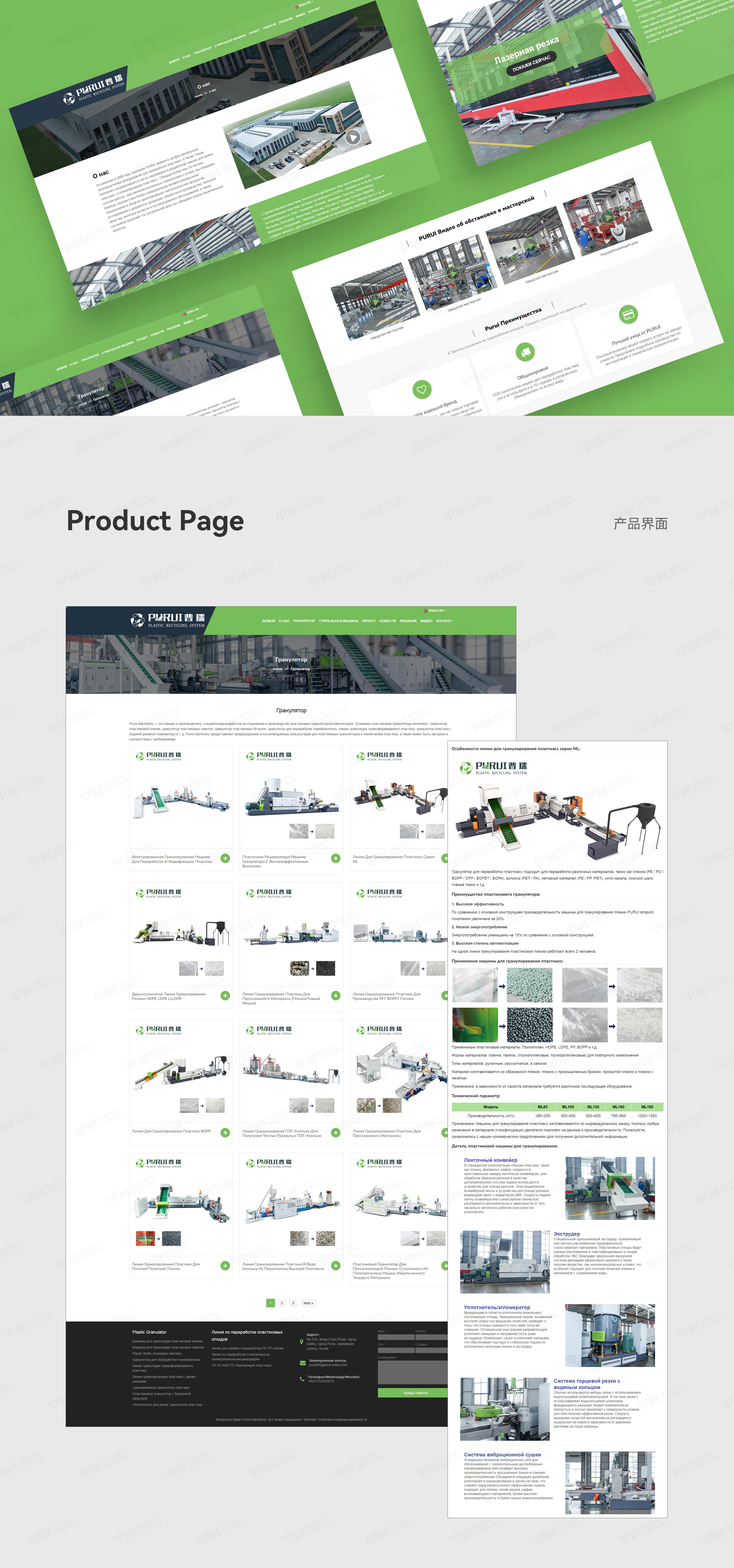 俄文独立站设计,俄语网站设计,俄文网站设计,普瑞回收造粒机械,俄文独立网站设计,制作,公司