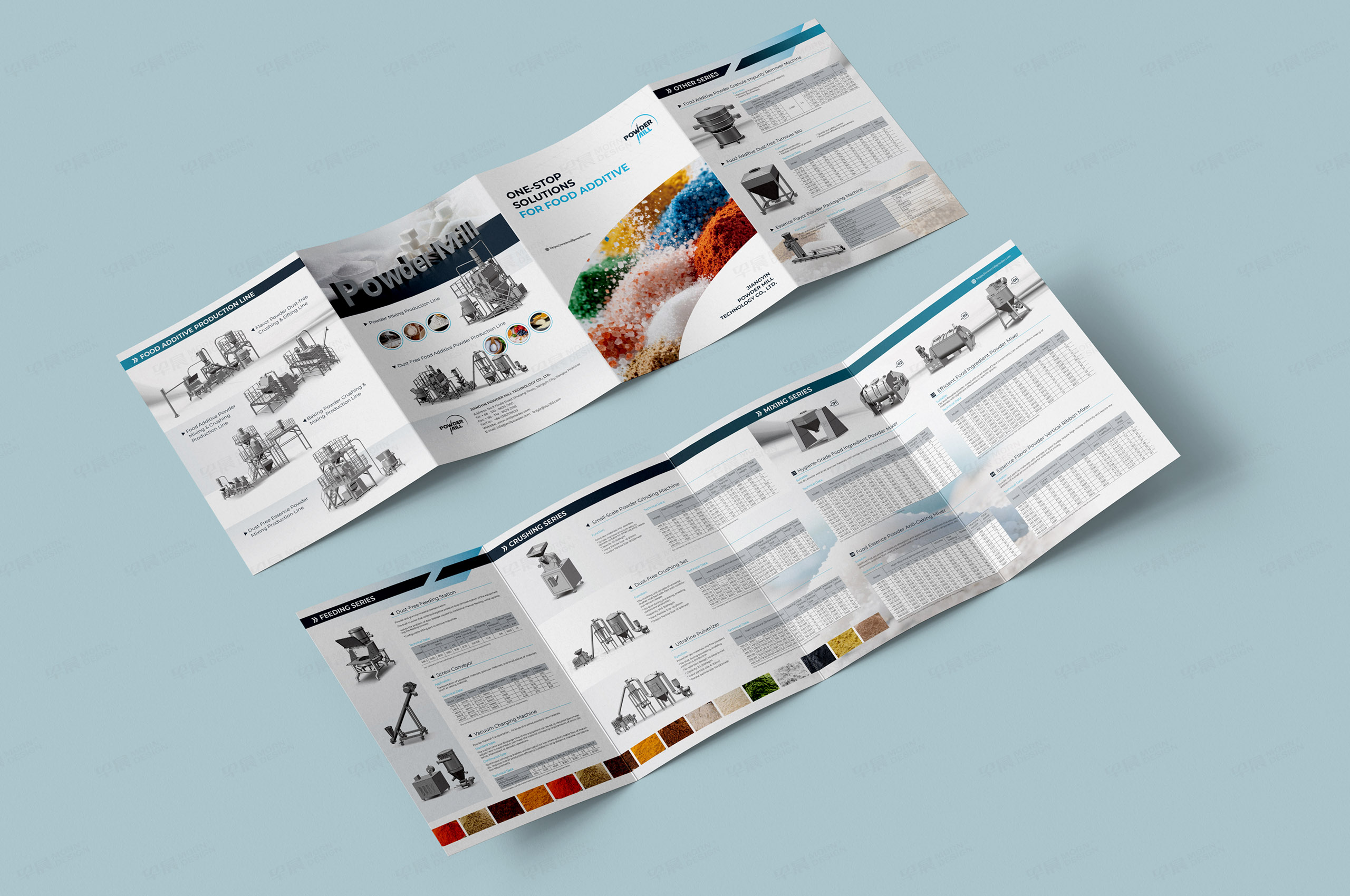 四折页设计,宣传页设计,米尔Powder Mill,添加剂,破碎机,磨粉机,宣传册折页设计,公司
