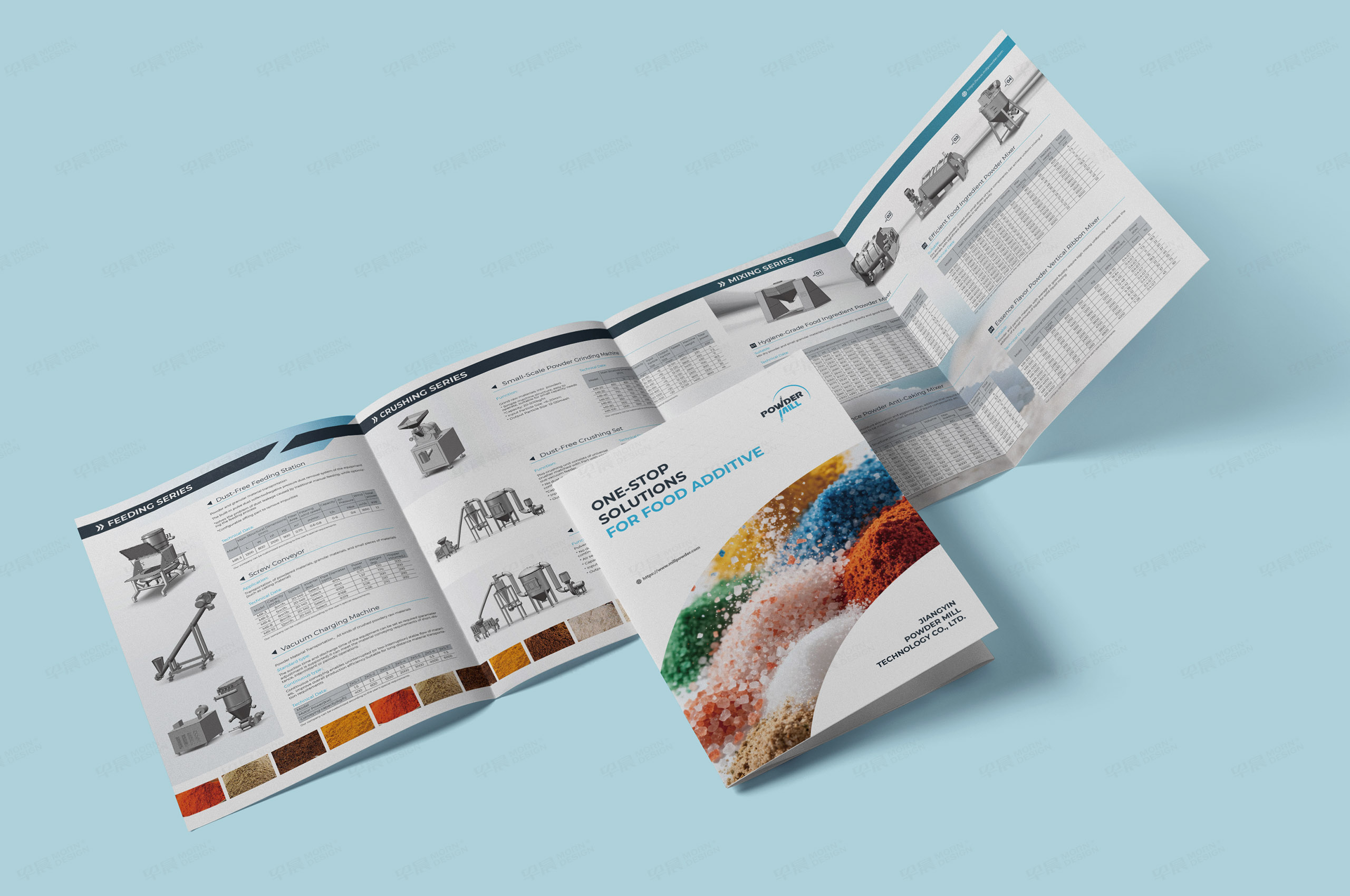 四折页设计,宣传页设计,米尔Powder Mill,添加剂,破碎机,磨粉机,宣传册折页设计,公司