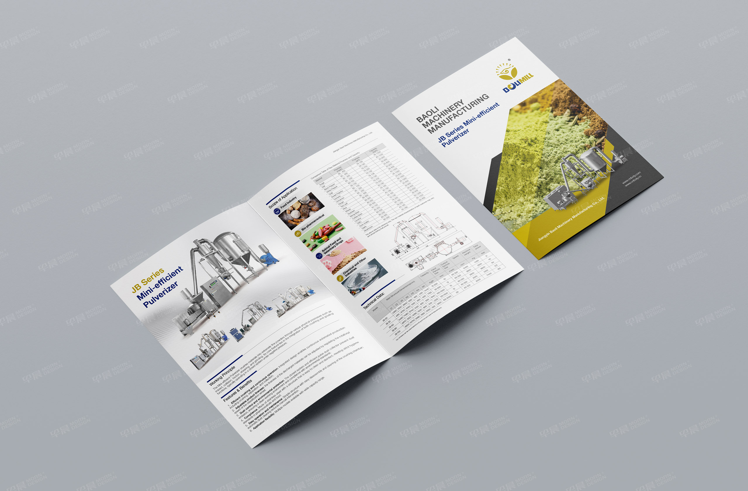 折页设计,二折页设计,宣传折页设计,江阴宝利机械二折页设计制作