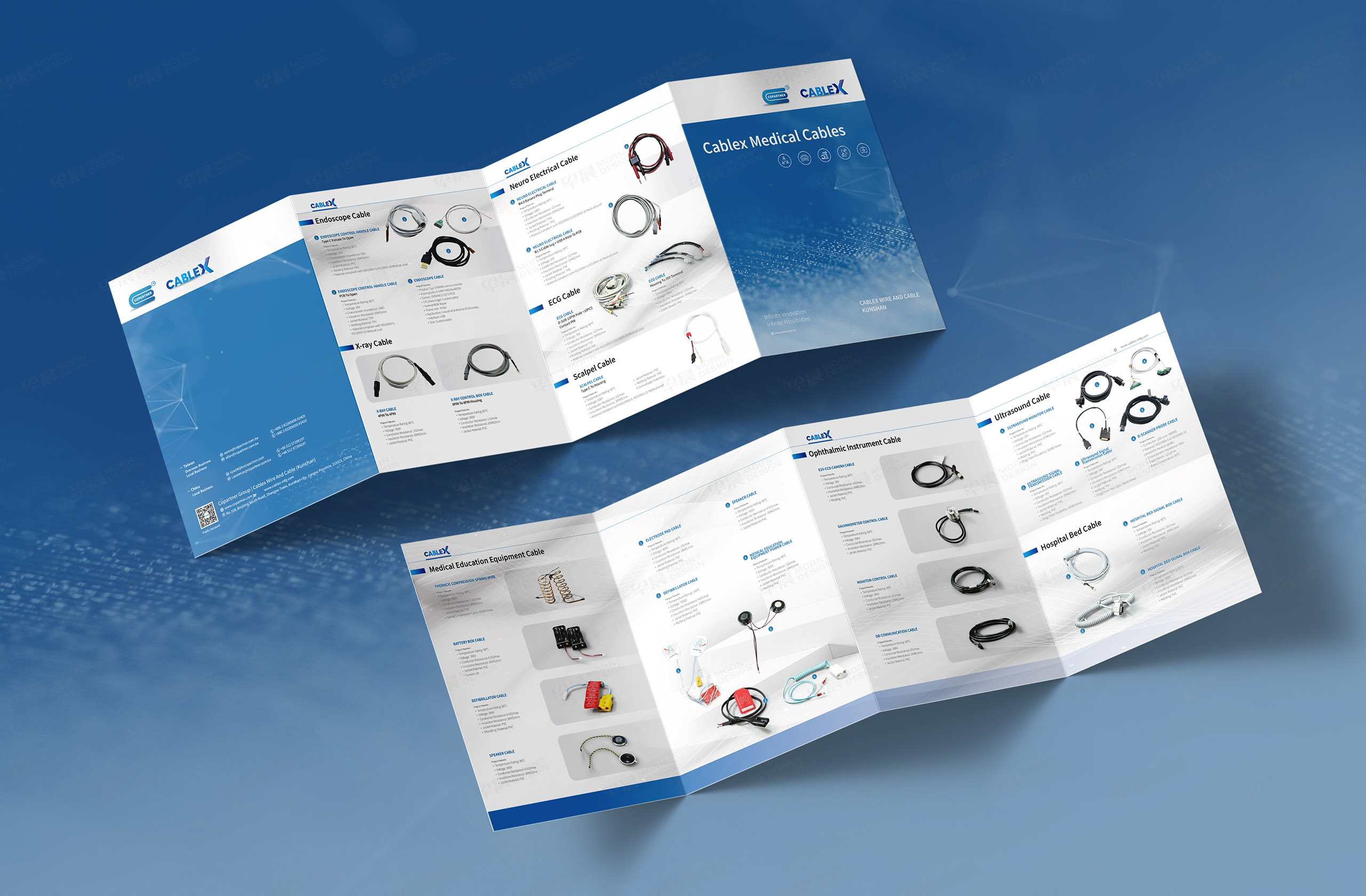 折页设计,宣传折页设计,四折页设计,宣传册设计,昆山,凯颖电子医用线束折页设计,制作,公司